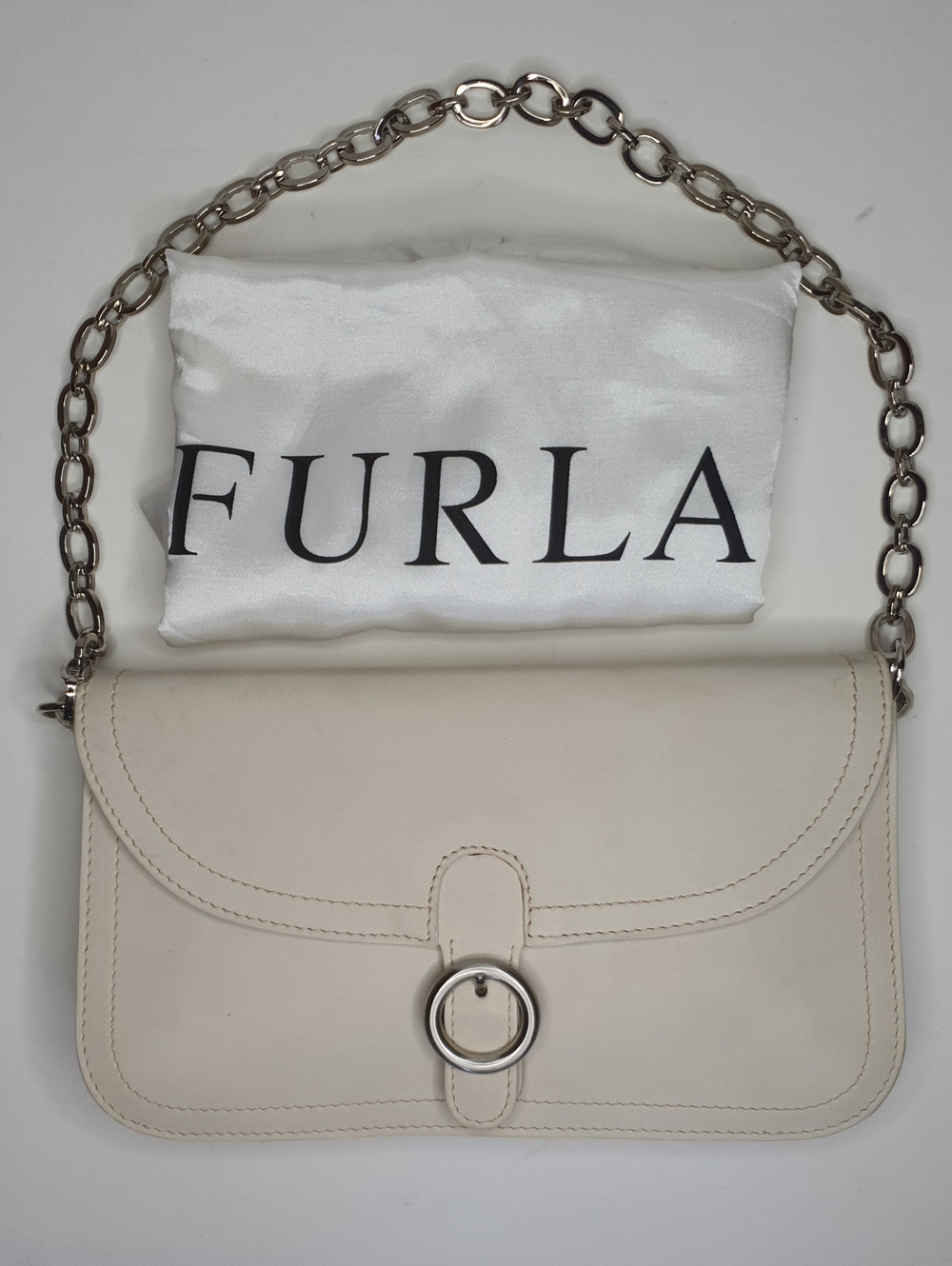 Furla Cream Leather Shoulder